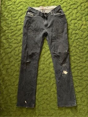 Thrashed Vans Black Slim Straight Jeans